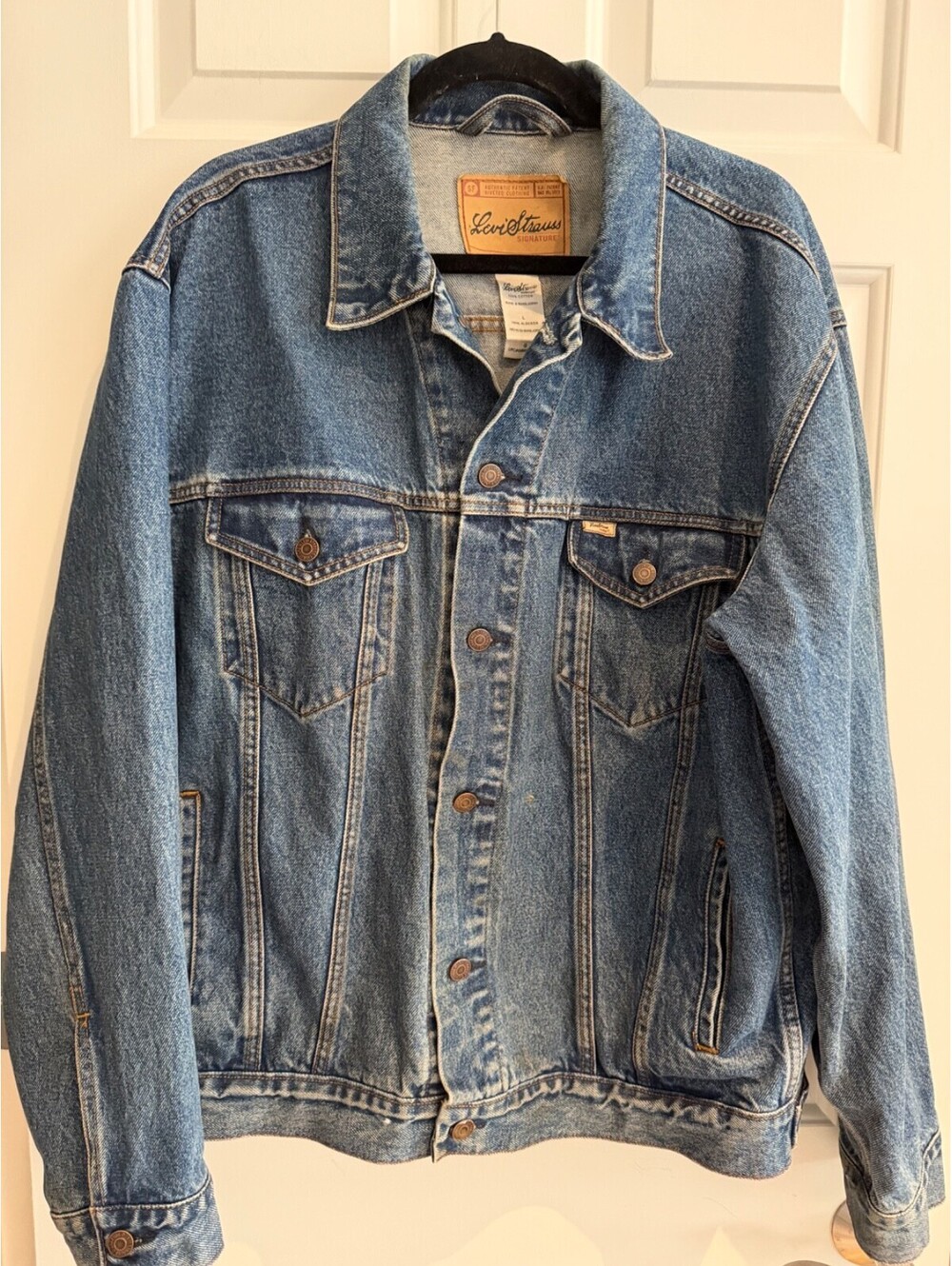 Vintage 2004 Levi Strauss Signature Denim Trucker Jean Jacket - Men's Large